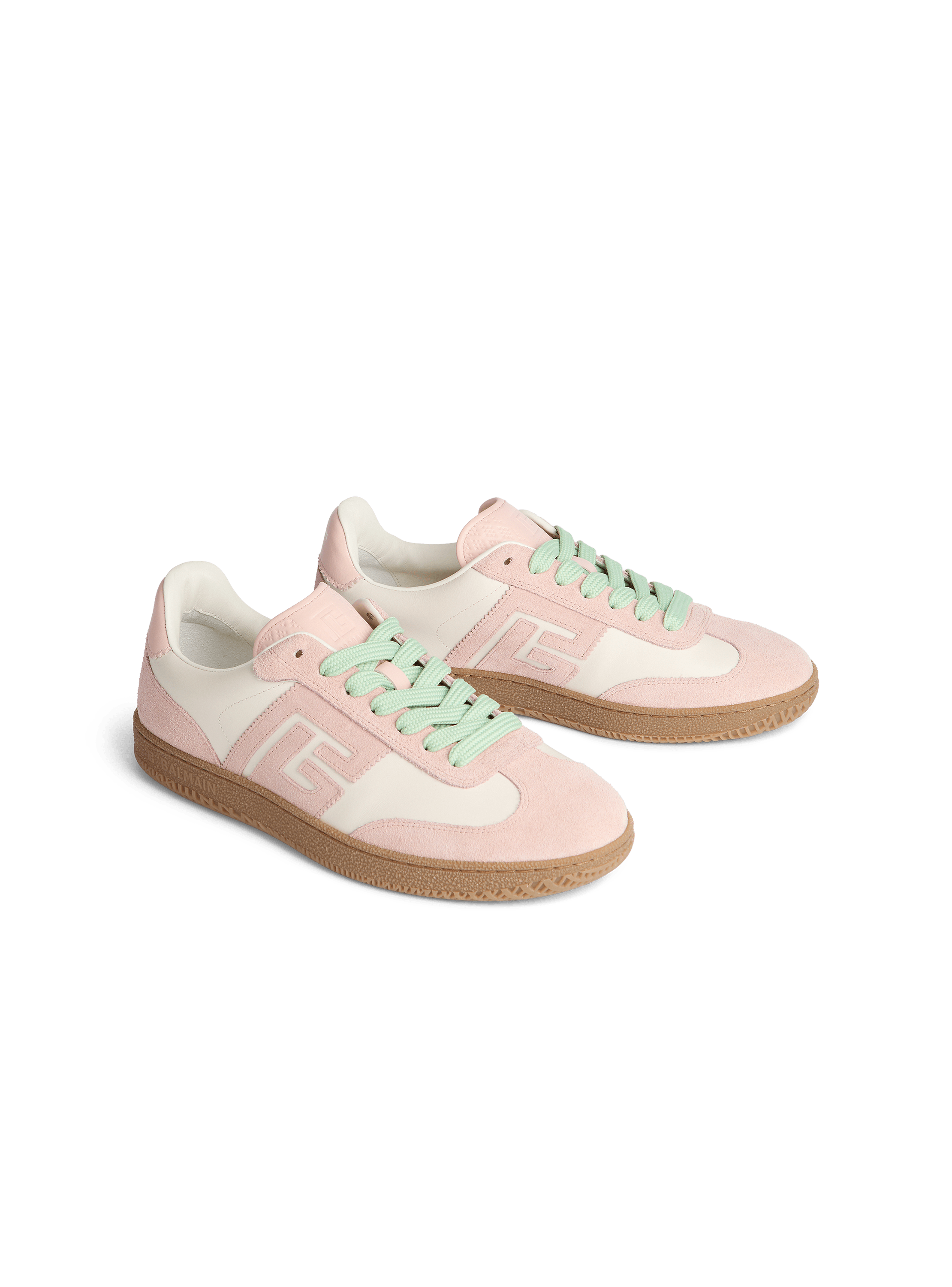 Balmain Swan trainers in smooth leather and suede