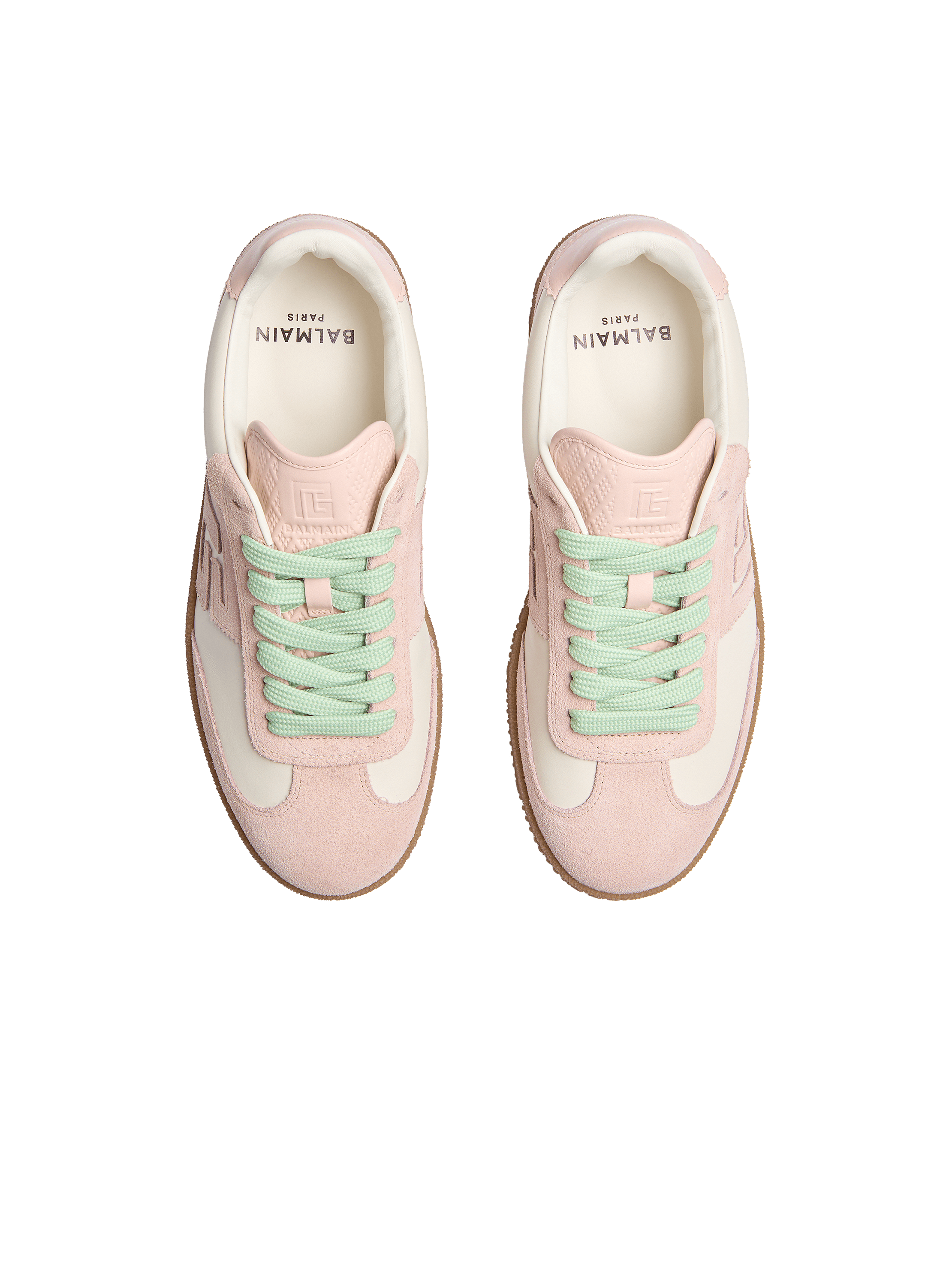 Balmain Swan trainers in smooth leather and suede