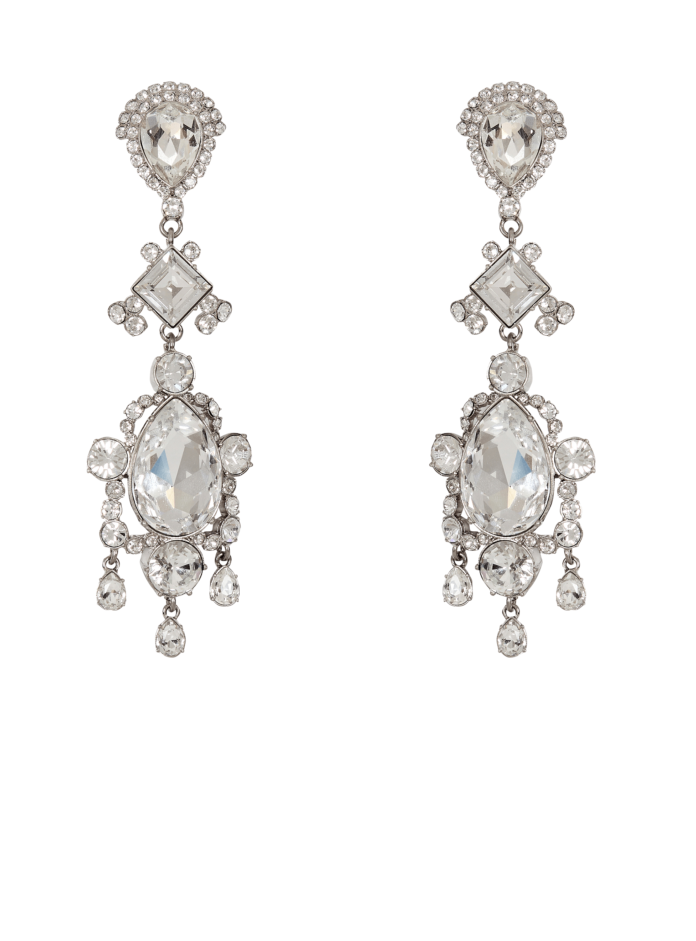 Boucles d&rsquo;oreilles pendantes en laiton et cristal