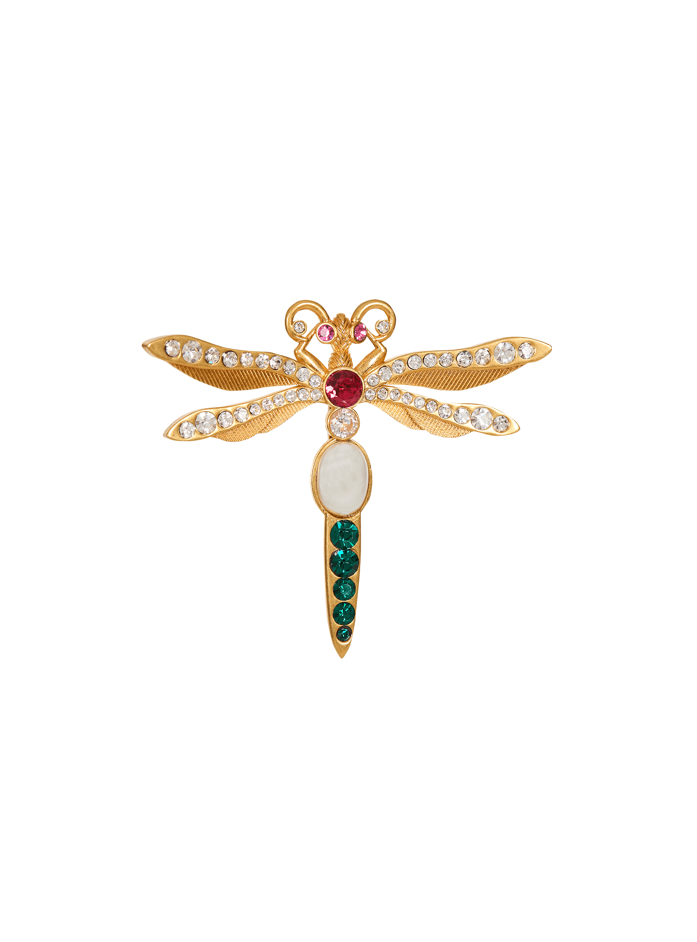 Broche Insect en laiton et cristaux