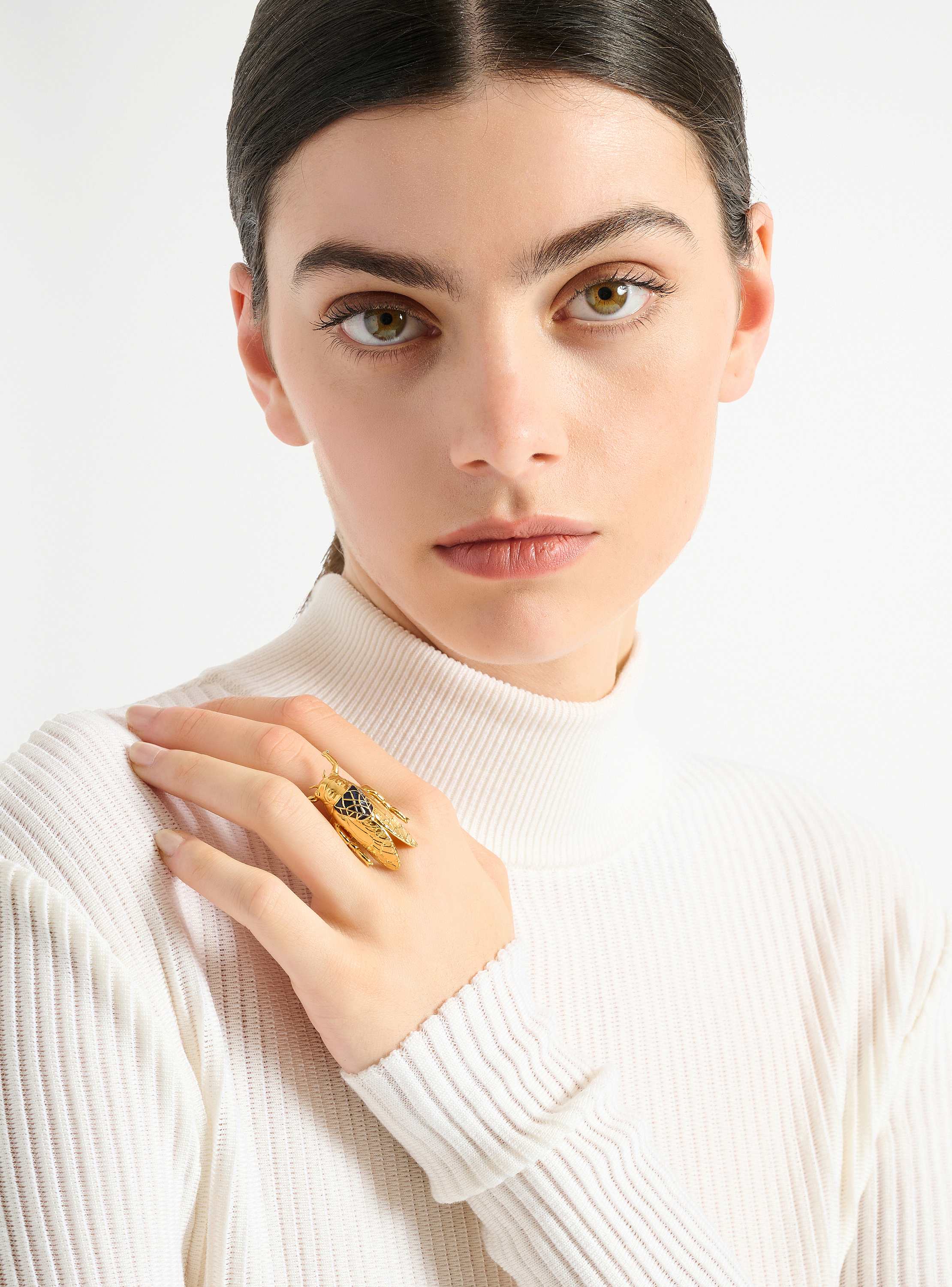 Insect Ring aus Messing und Emaille