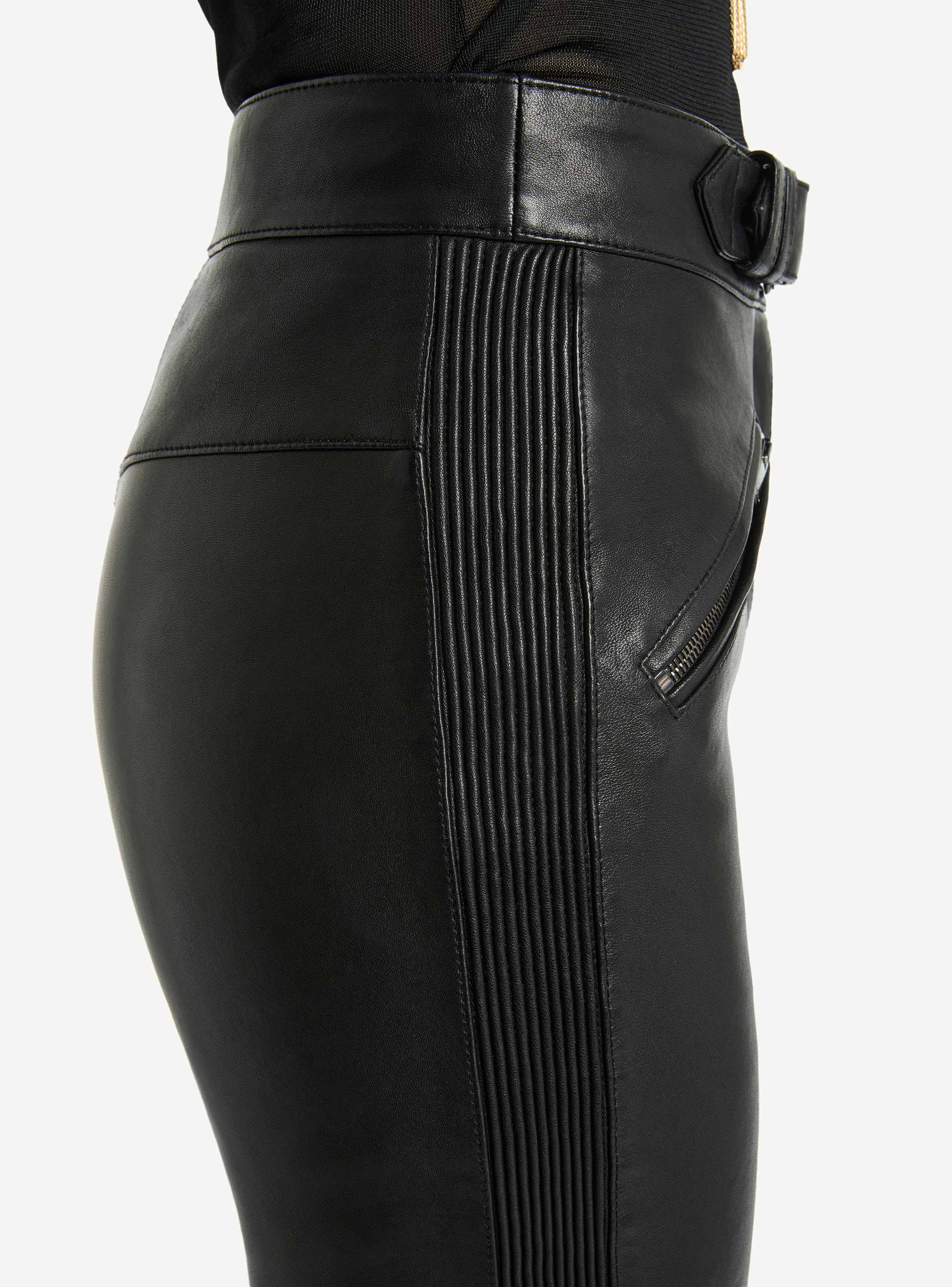 Lambskin biker trousers