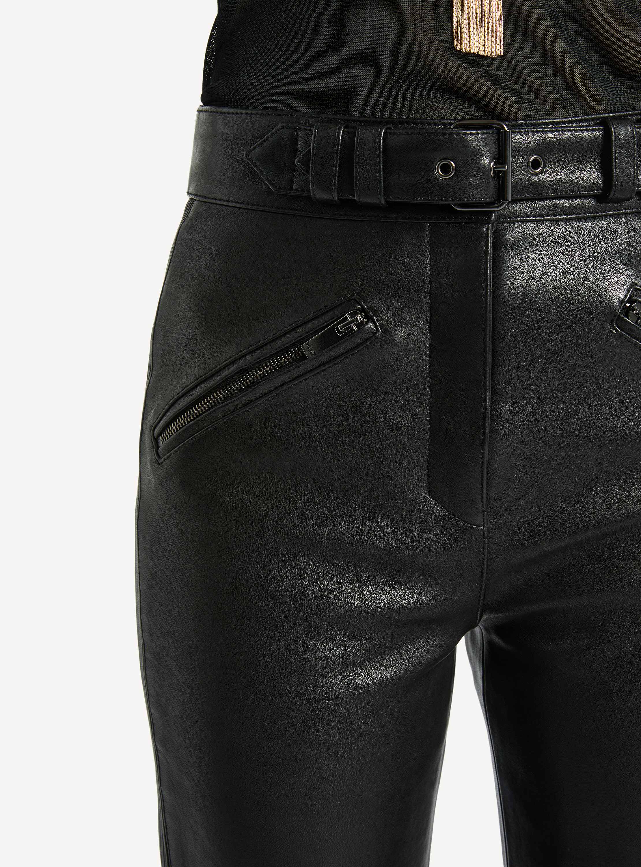 Lambskin biker trousers
