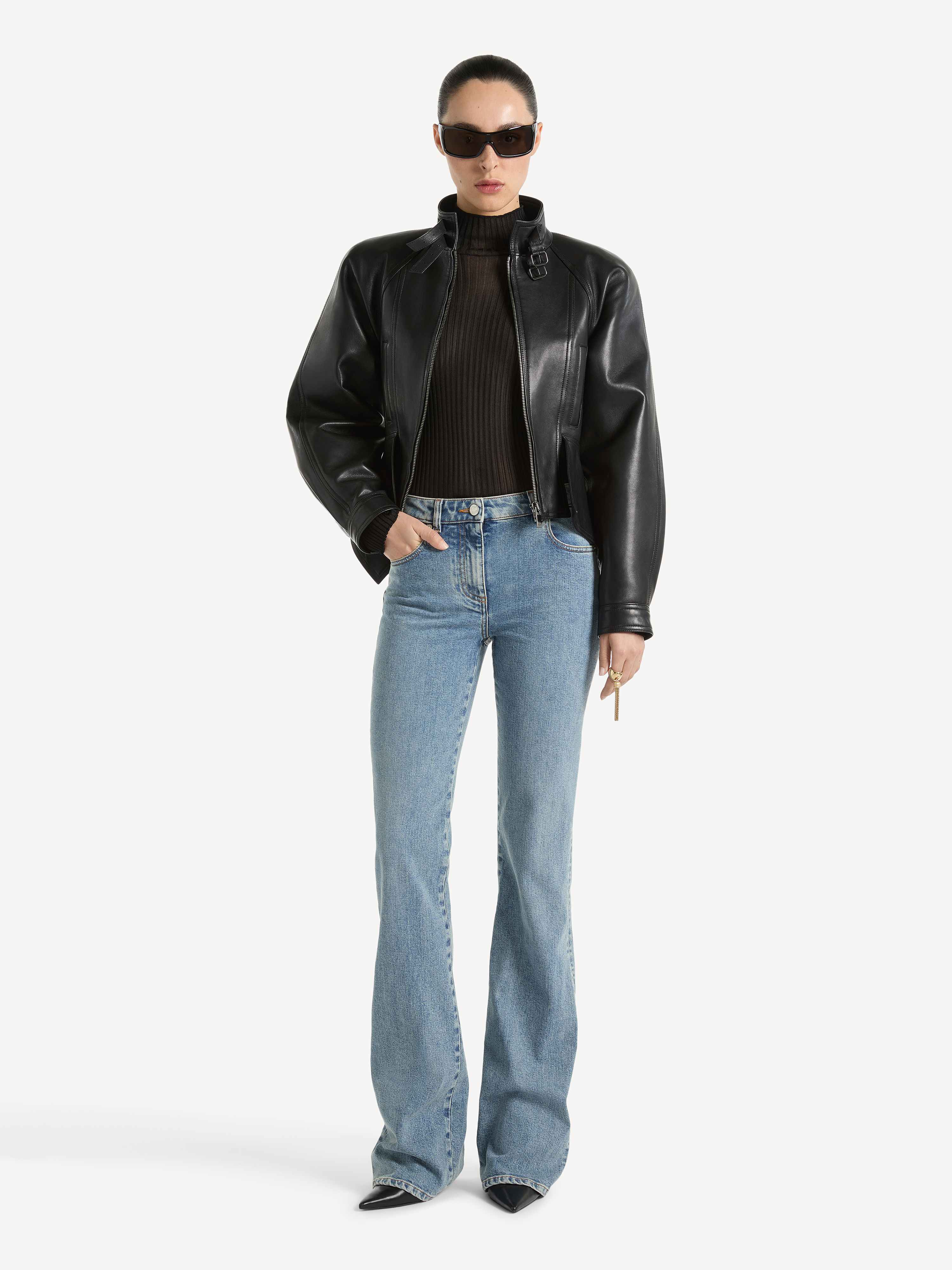 Bootcut faded denim jeans