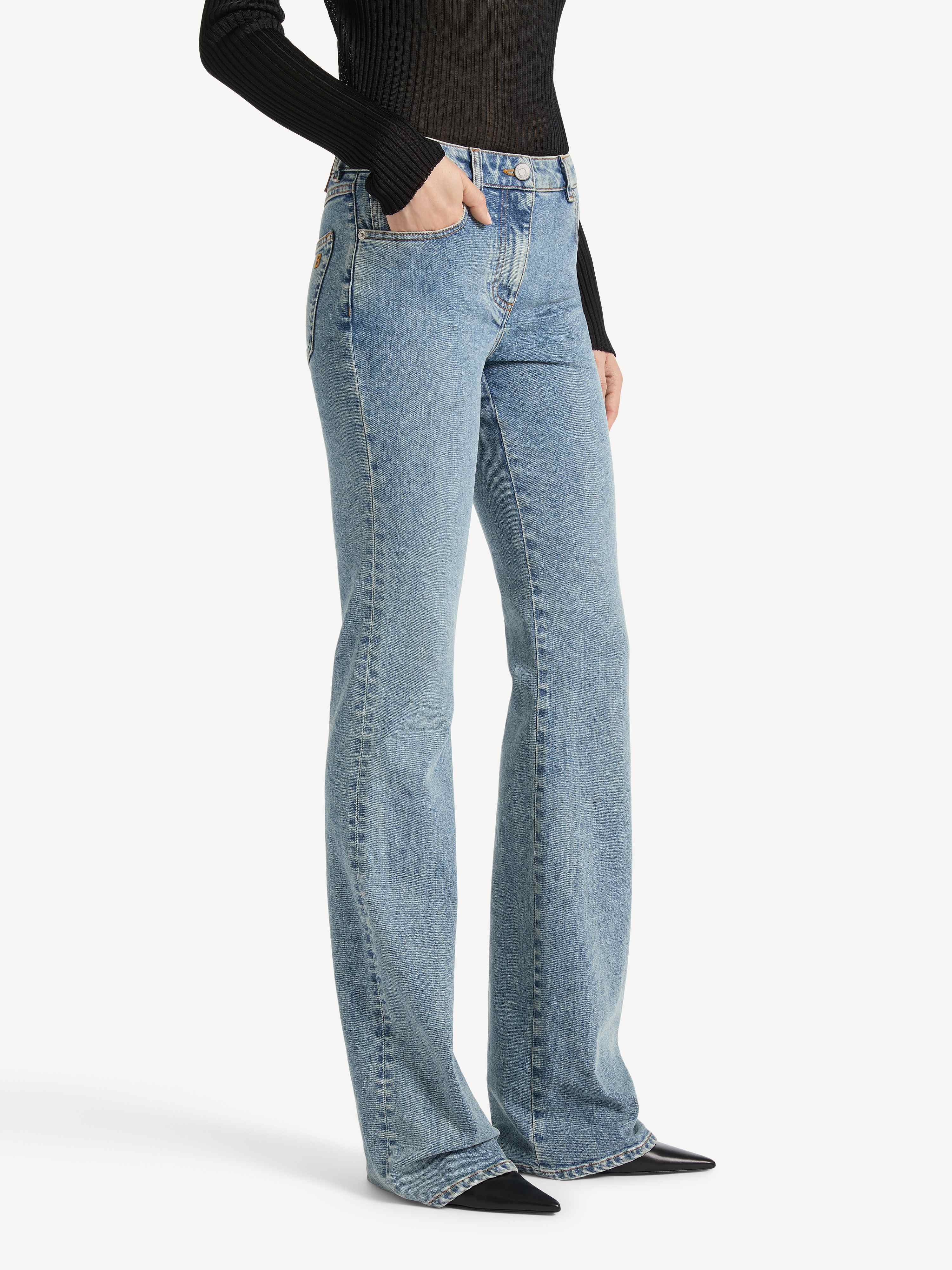 Bootcut faded denim jeans