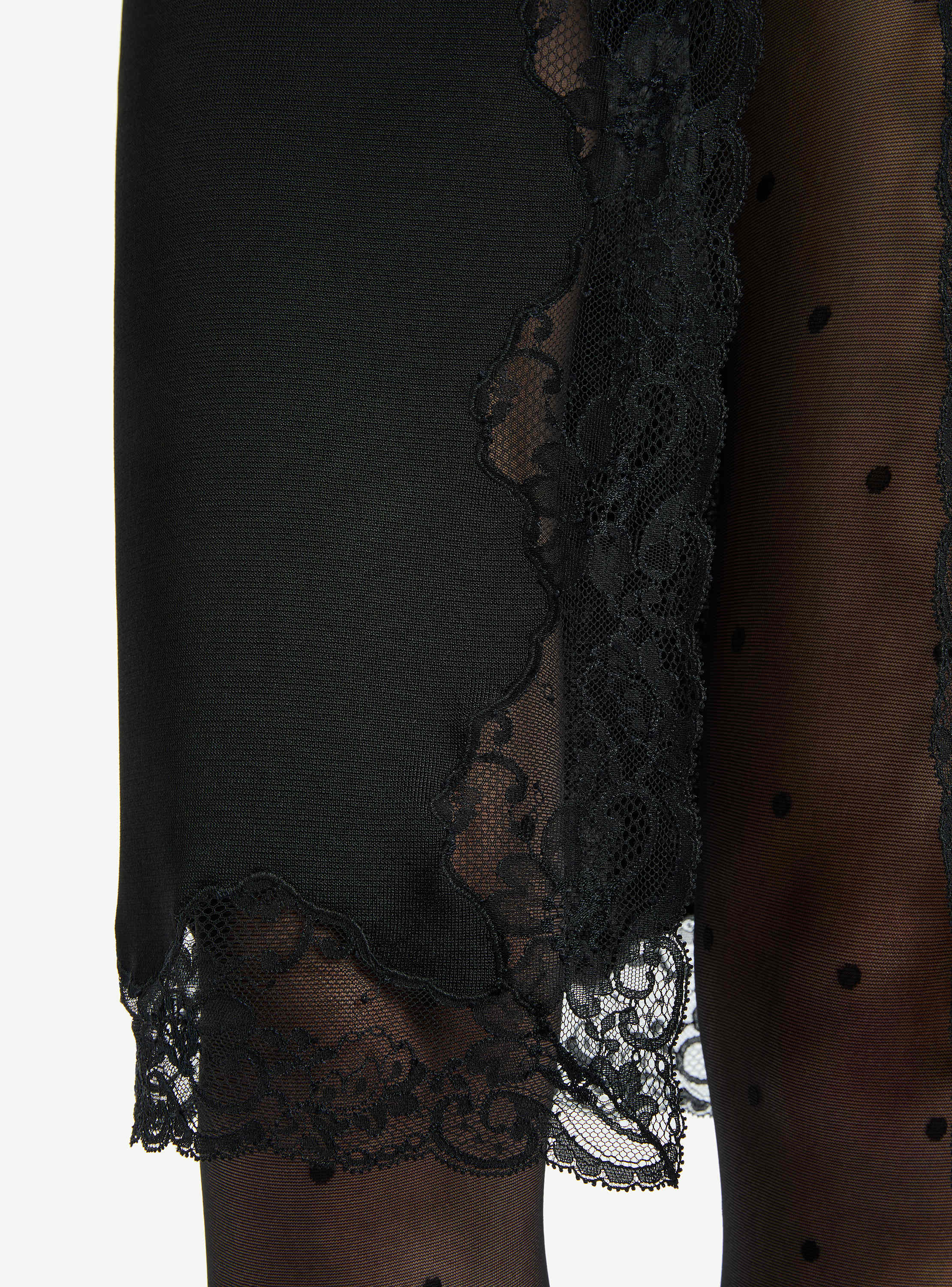 Knit midi skirt with lace