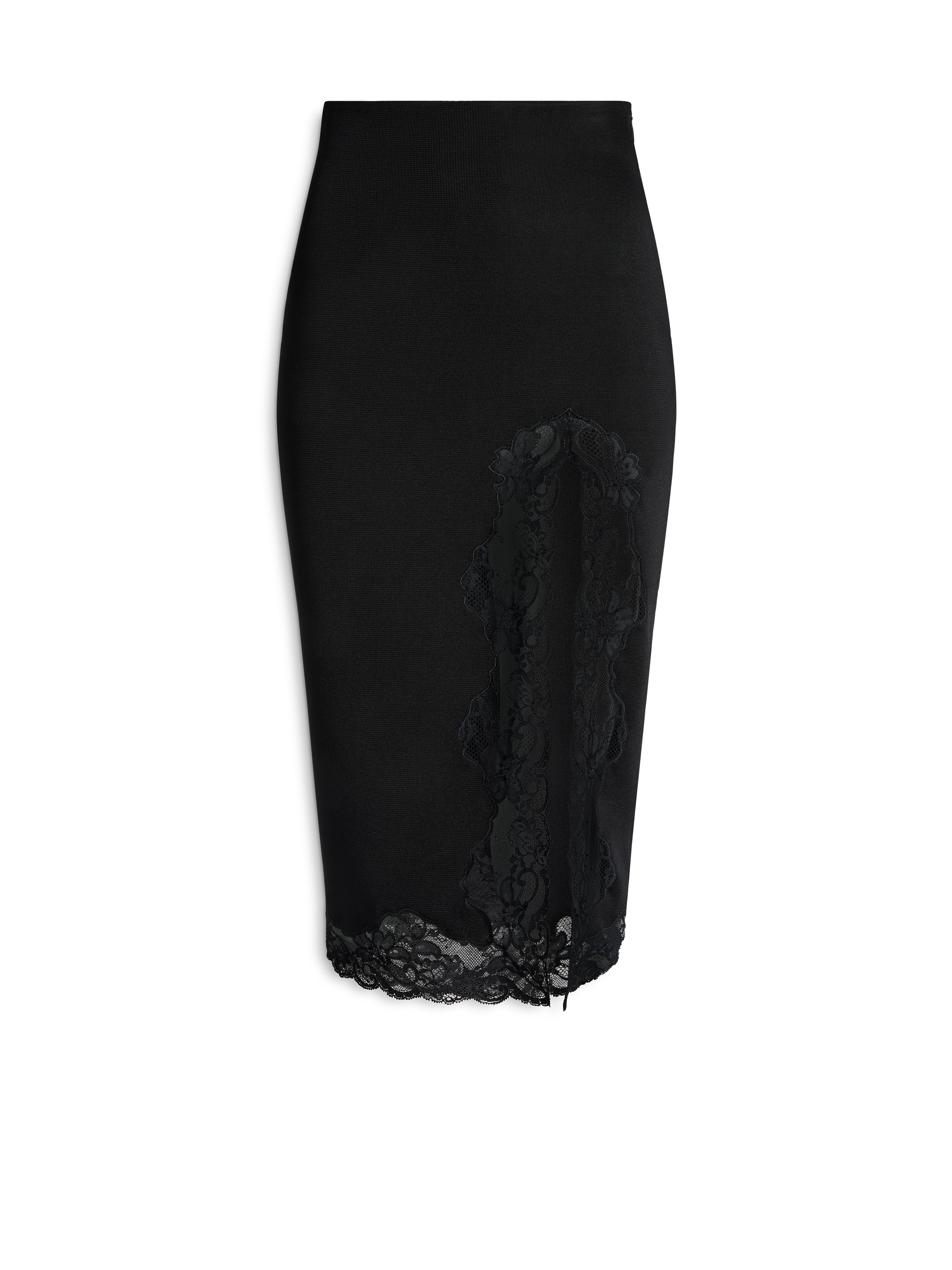 Knit midi skirt with lace