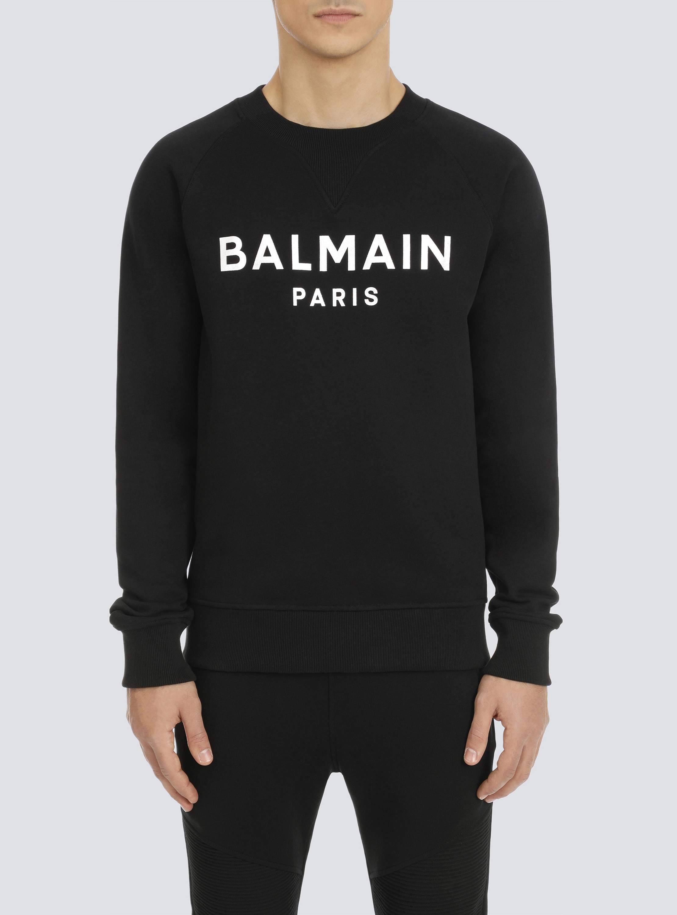 Metallic flocked Balmain sweatshirt gold - Men | BALMAIN