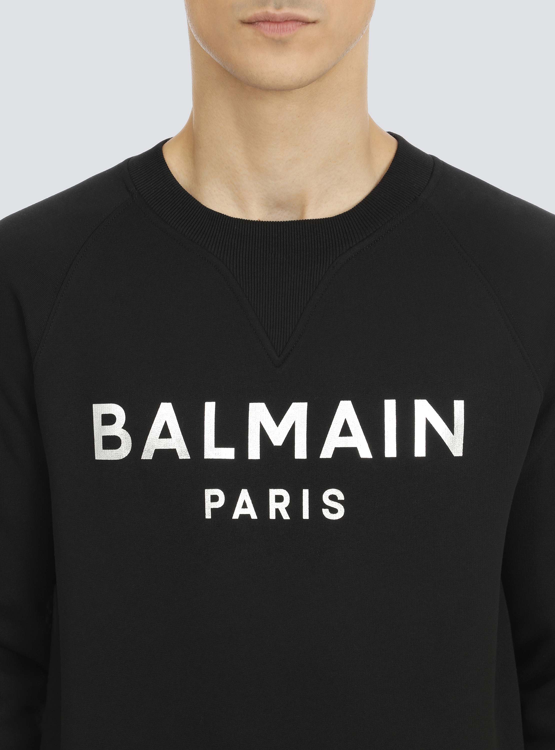 BALMAIN - Bロゴ シルバープリント クルーネックスウェット