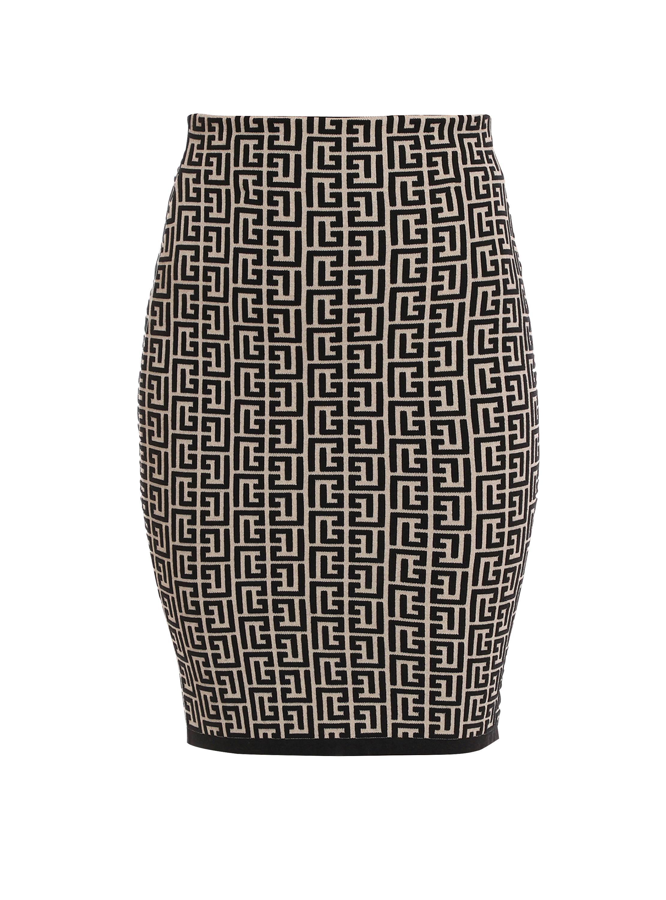 Balmain bicolor jacquard knit skirt