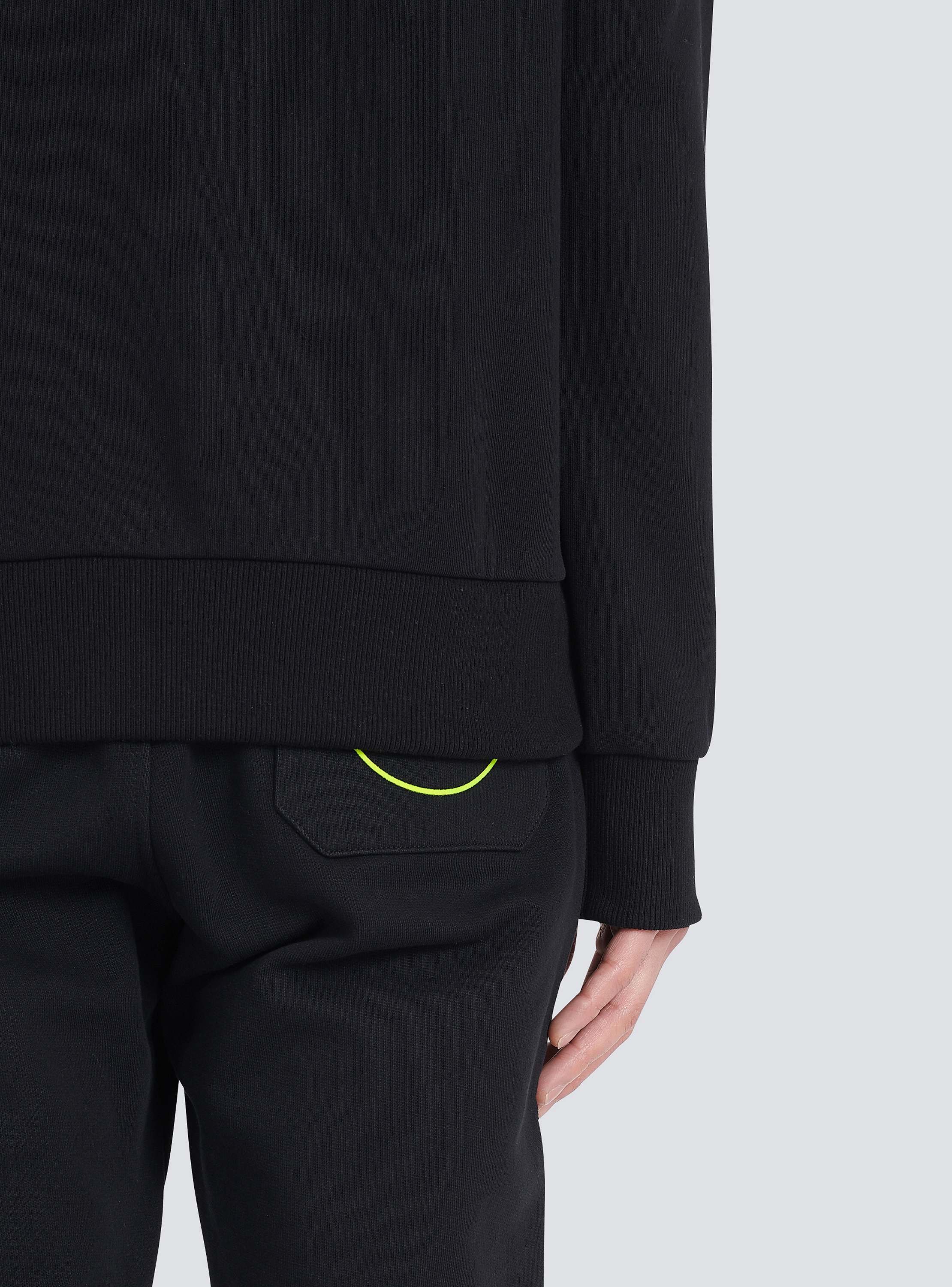 Eco-designed cotton sweatshirt with Balmain Paris metallic logo print