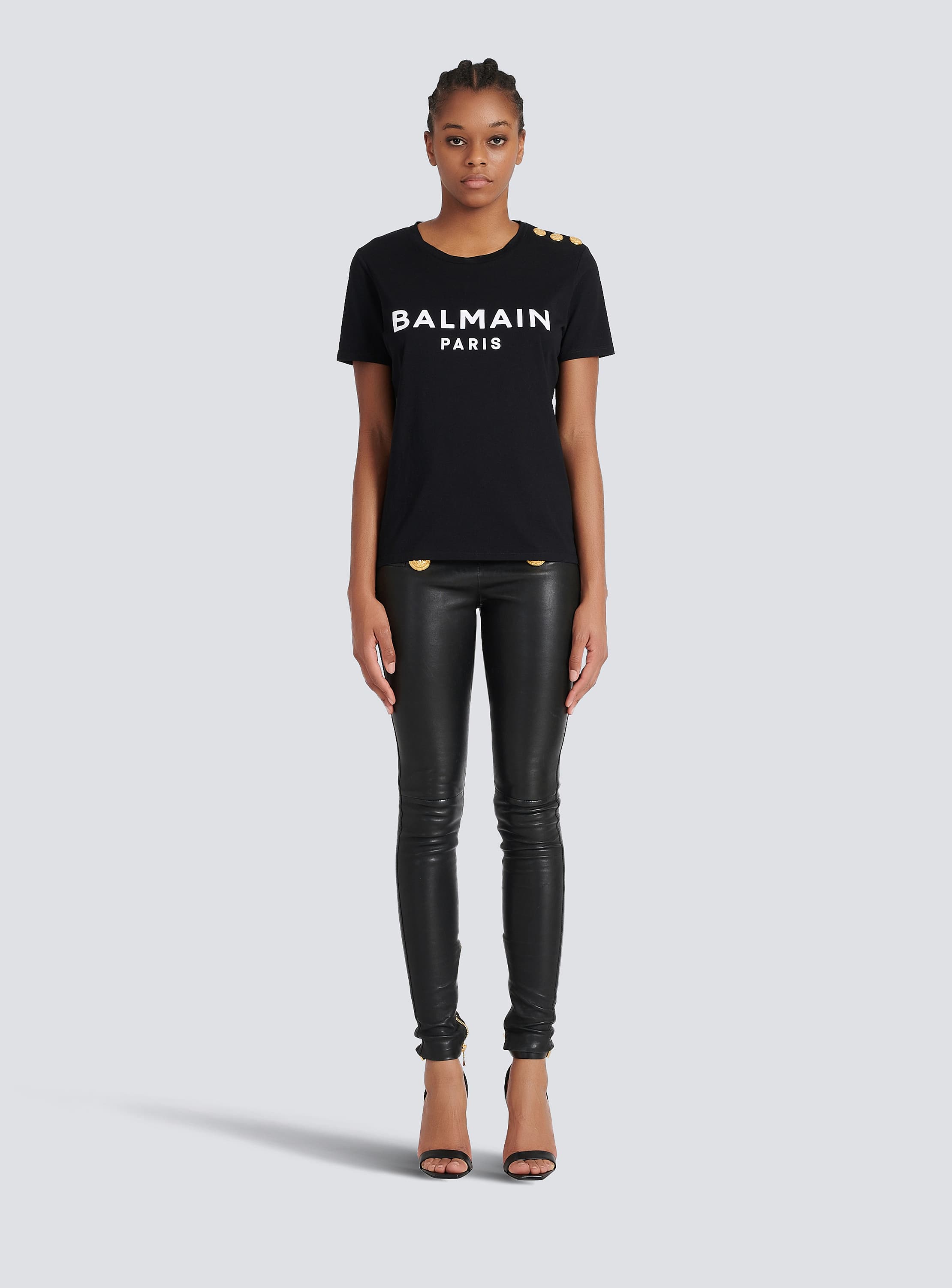 Eco-designed cotton T-shirt with Balmain logo print