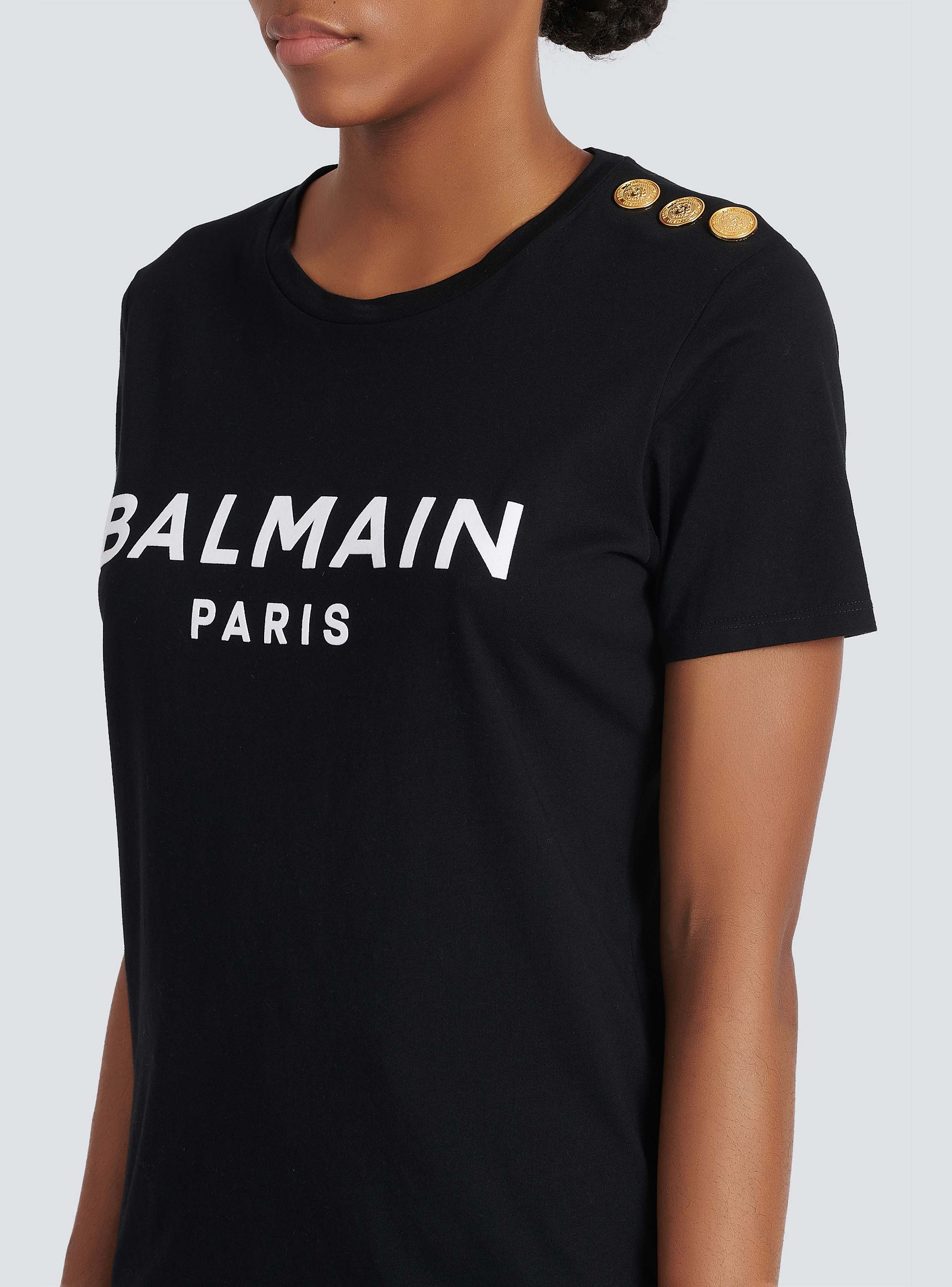 Eco-designed cotton T-shirt with Balmain logo print