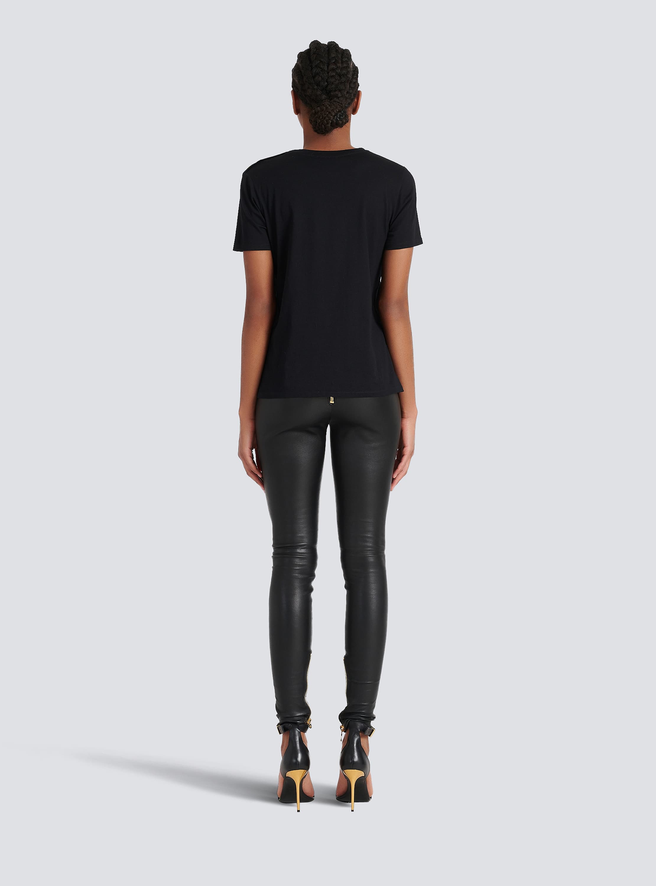 Eco-designed cotton T-shirt with Balmain logo print