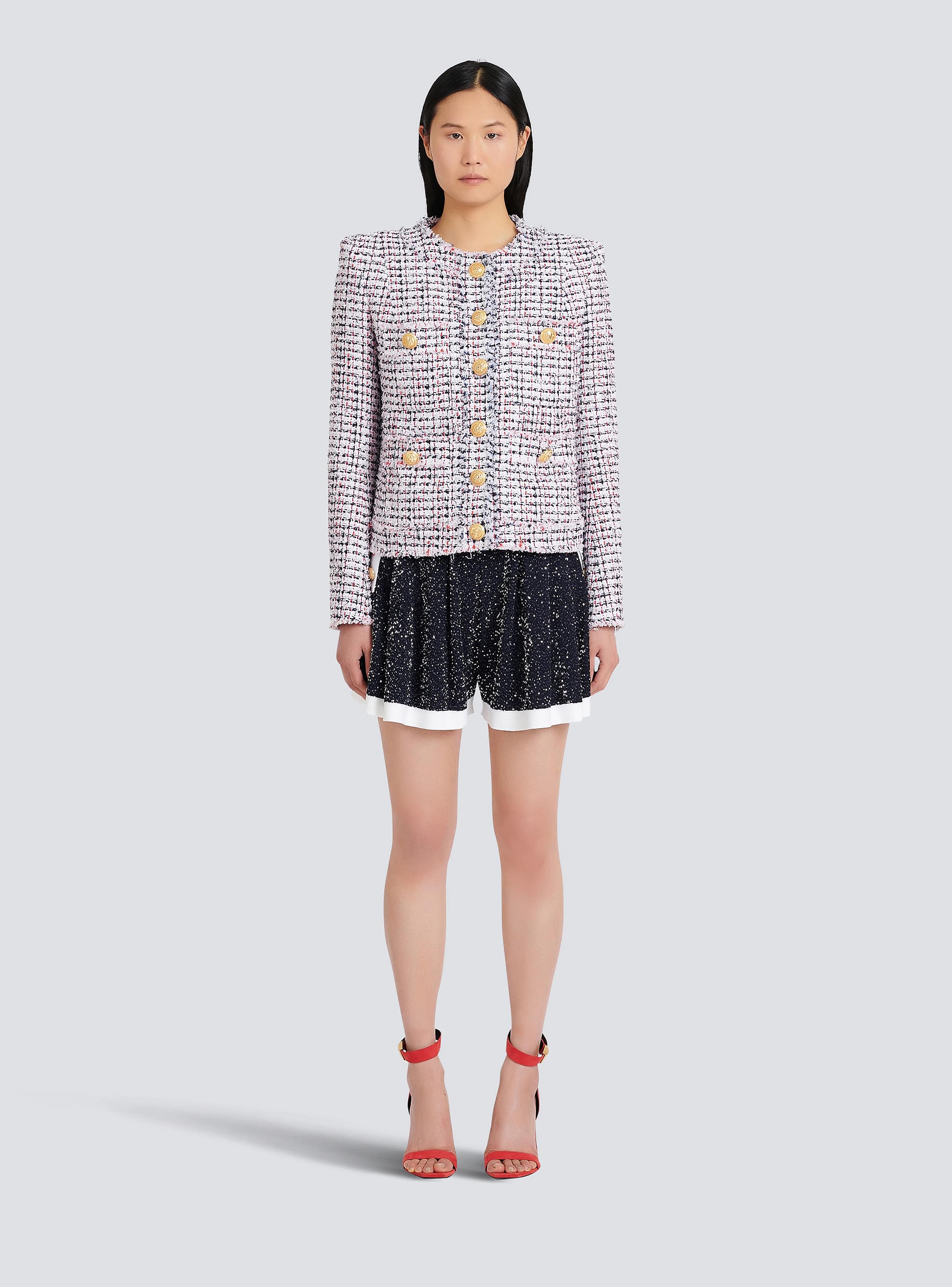 HIGH SUMMER CAPSULE - Tweed spencer jacket - Women | BALMAIN