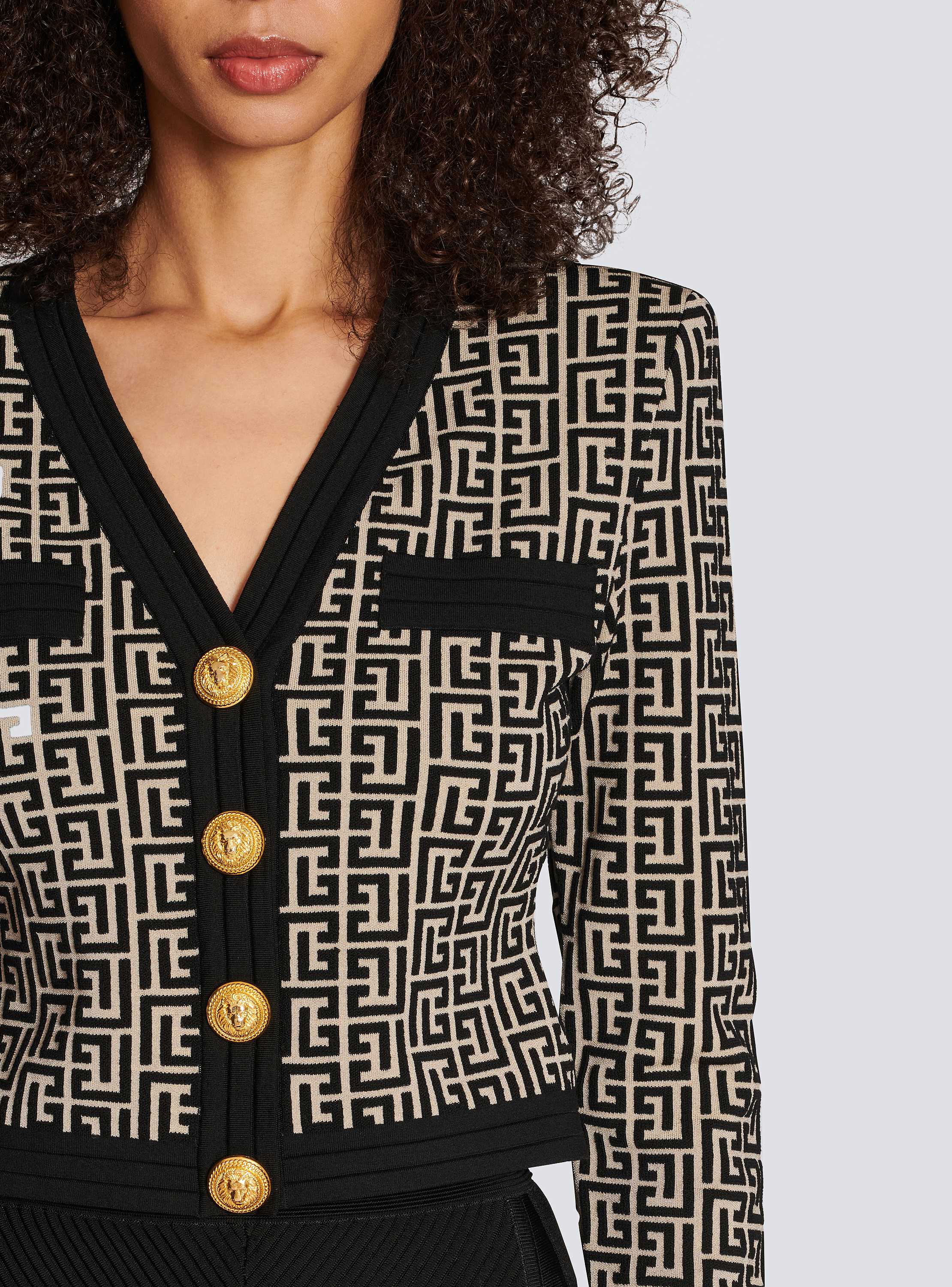 Monogram knit cardigan