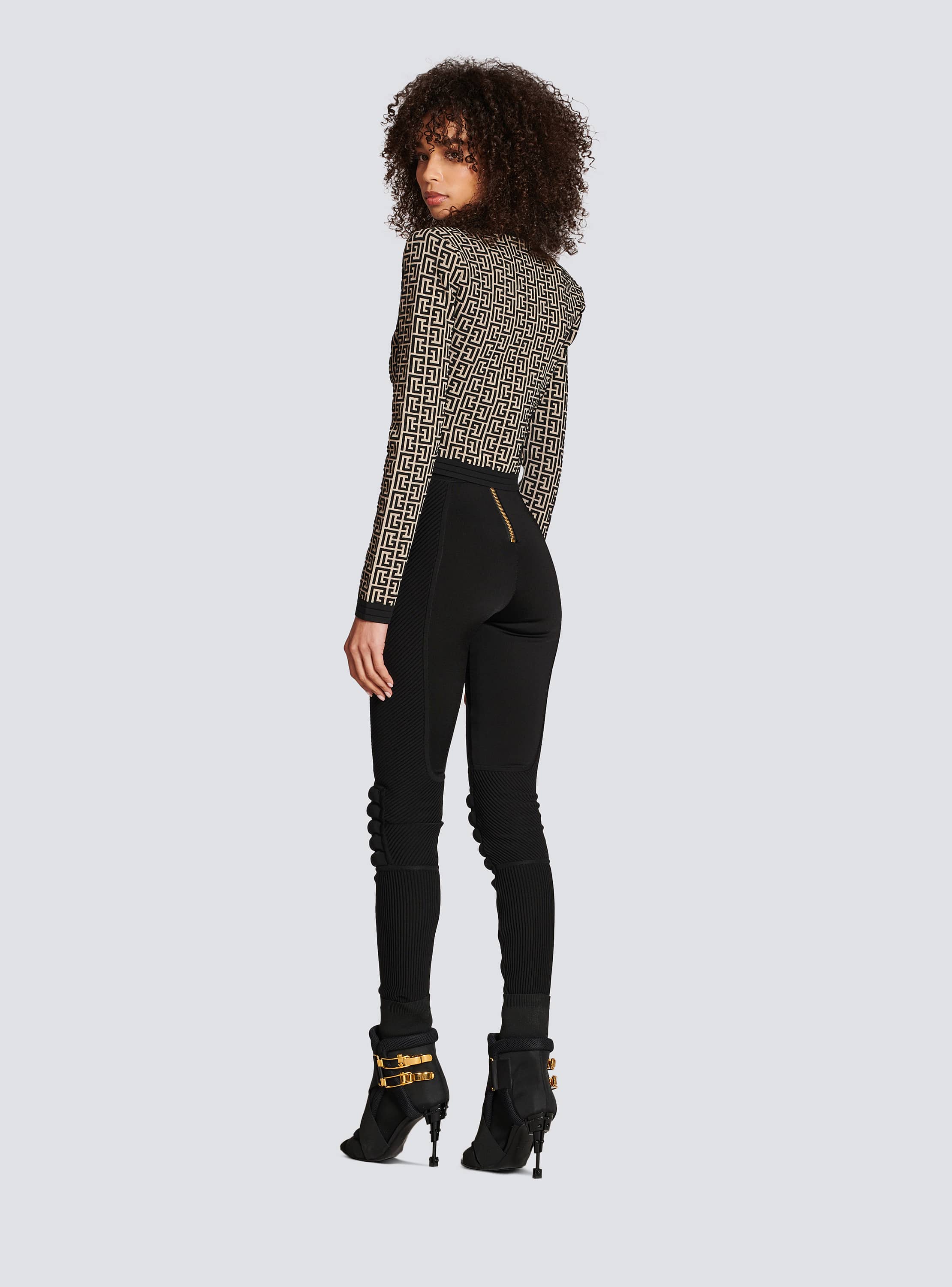 Monogram knit cardigan beige - Women | BALMAIN