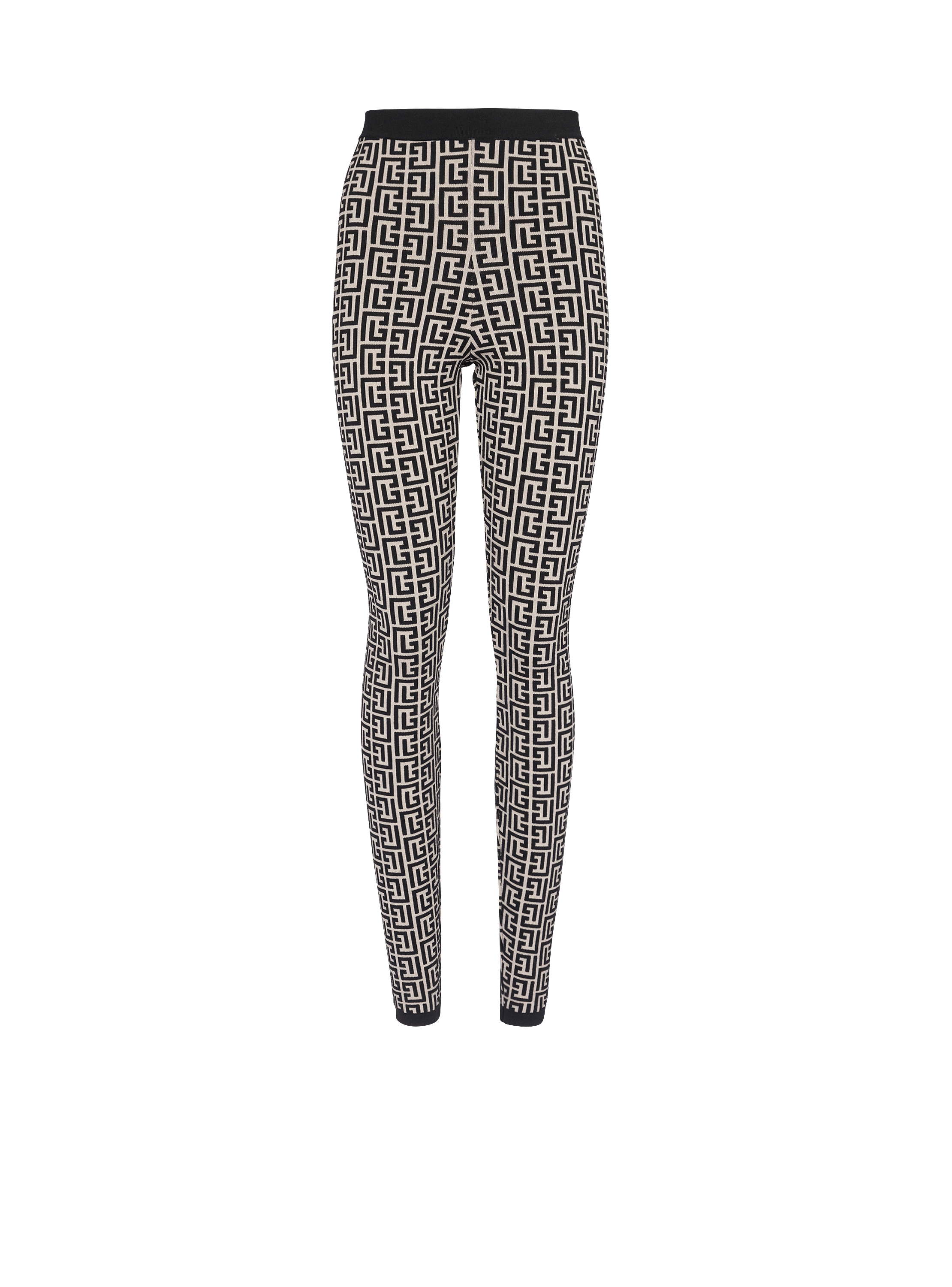 Knit leggings with monogram