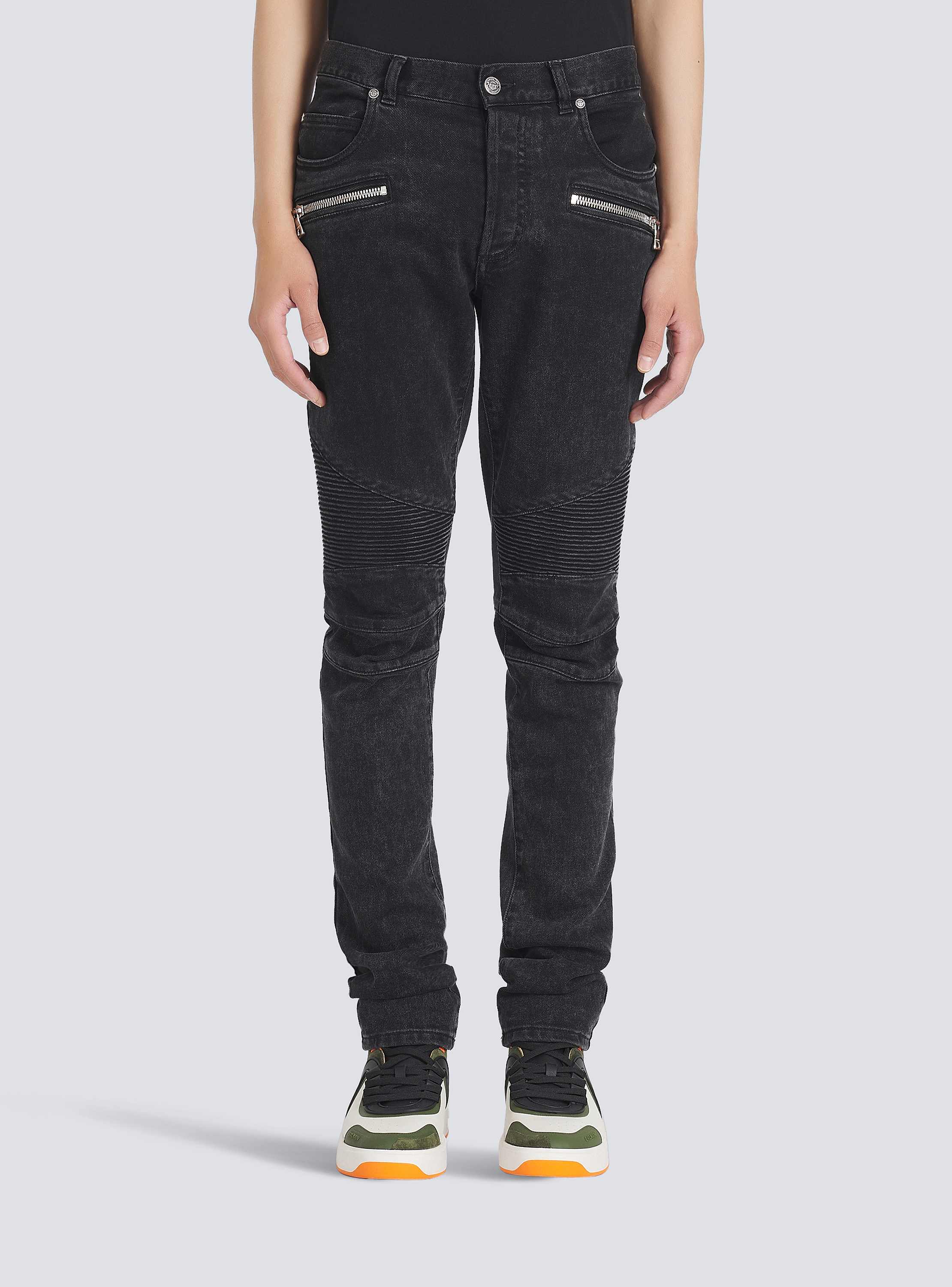Slim cut cotton jeans black - Men | BALMAIN