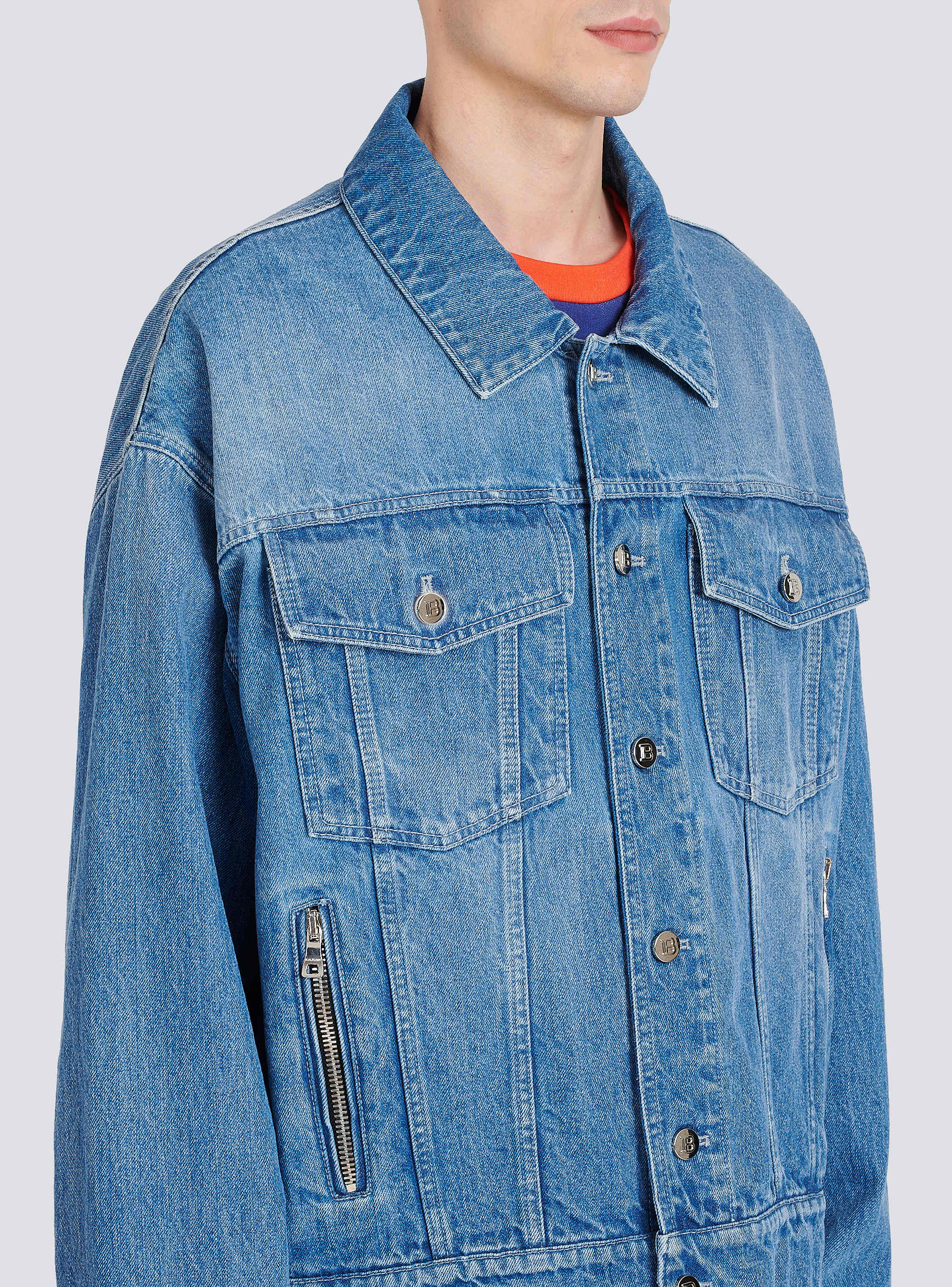 Unisex - Pokémon print denim jacket blue - Men | BALMAIN