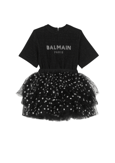 Baumwollkleid mit Balmain-Logo