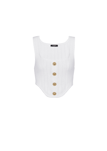 Buttoned knitted corset top