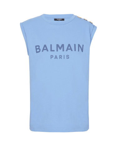 Camiseta sin mangas con logotipo de Balmain estampado