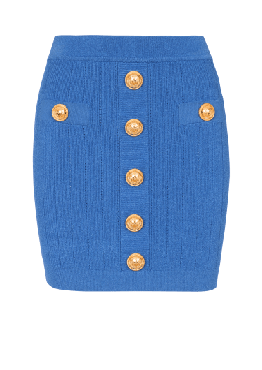 Short knitted buttoned skirt