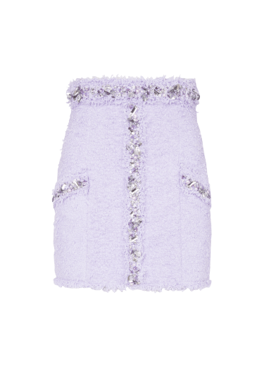 Tweed skirt with embroidered details