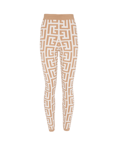Knitted leggings with maxi monogram