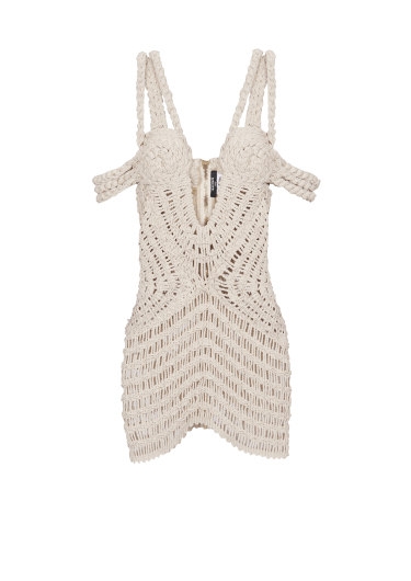 Short openwork macramé dress