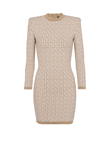 Short monogrammed knitted dress