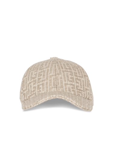 Monogrammed raffia cap 