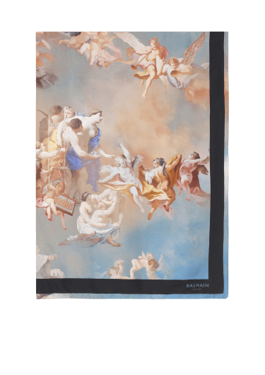 Sky printed silk scarf