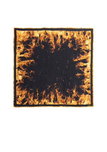 火焰印花丝绸方巾