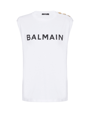 T-Shirt aus Öko-Baumwolle mit aufgedrucktem Balmain-Logo