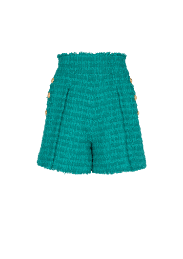 Flared tweed shorts