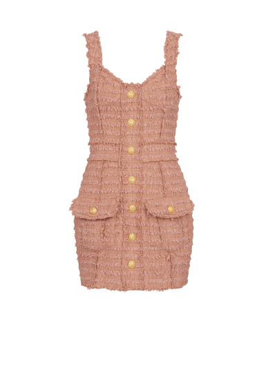 Tweed dress with straps