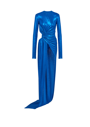 Drapiertes Kleid aus Lamé-Jersey