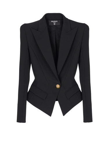 Cotton grain de poudre slim-fitting jacket
