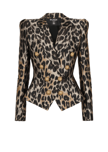 Taillierte Jacke aus Leoparden-Jacquard