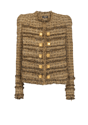 Sequinned tweed jacket