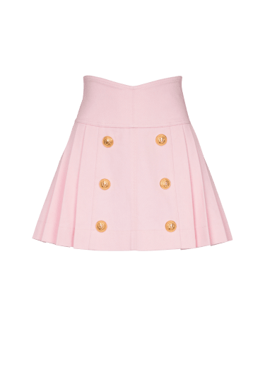 Pleated denim skirt