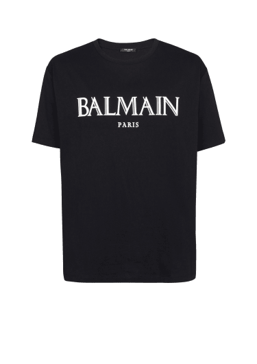 Oversize-T-Shirt mit römischem Balmain-Logo aus Kautschuk