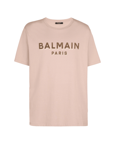 Oversized flocked Balmain logo T-shirt