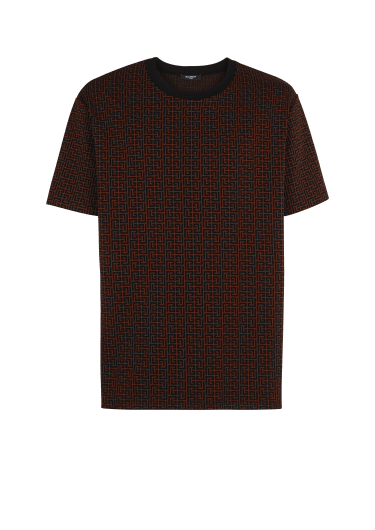 자카드 모노그램 디테일 루즈핏 티셔츠