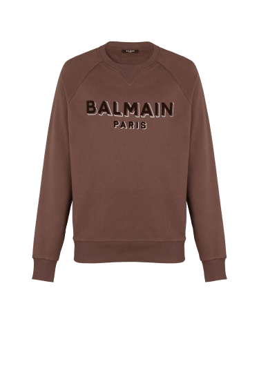 Sweatshirt mit geflocktem Balmain-Logo