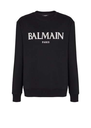 Sweatshirt mit römischem Balmain-Logo aus Kautschuk