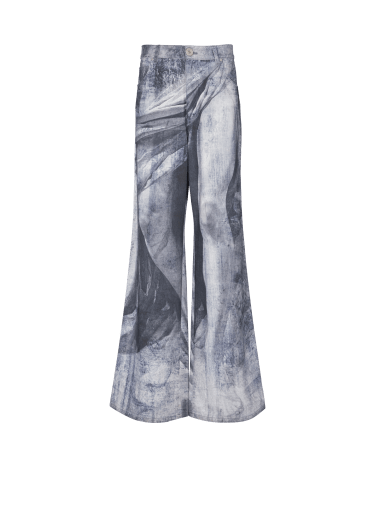 Jeans larghi con stampa Statue