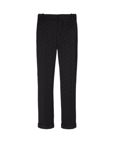 Balmain Wide-Leg Monogram Check Pants